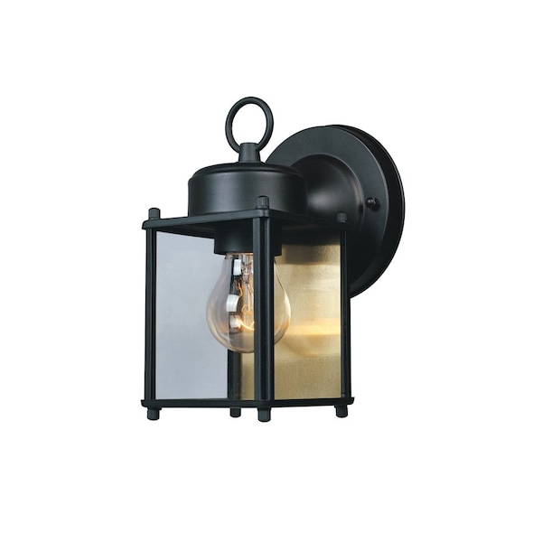 Designers Fountain Preston 8 in 1Light Black Outdoor Wall Lantern with Clear Glass Shade 1161-BK - main